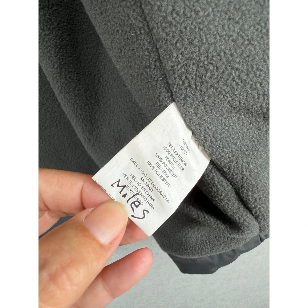 Free Country Boy Tech Ski Jacket Large 10/12 Black Gray Fleece Lined Hooded Coat